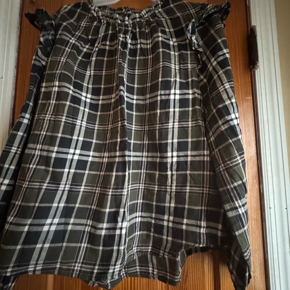 GAP Asymmetrical Plaid Skirt - Black and White